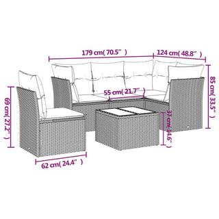 VidaXL Ensemble de canapés de jardin rotin synthétique  