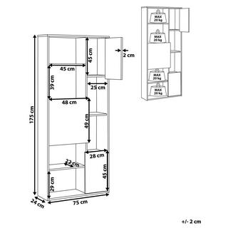 Beliani Bücherschrank aus MDF-Platte Modern GRADA  