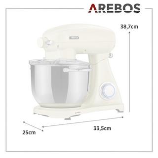 Arebos Robot da Cucina 1800W 6L Ciotola in Acciaio Inox 6 Gradini Silenzioso  