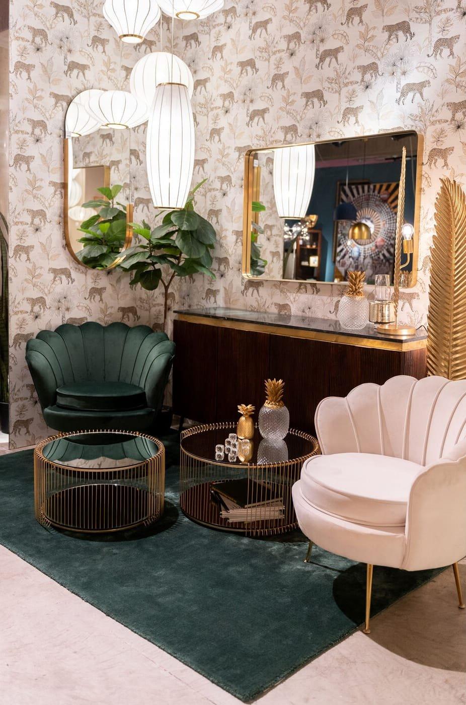 KARE Design Tavolino Wire Double Brass (set di 2)  