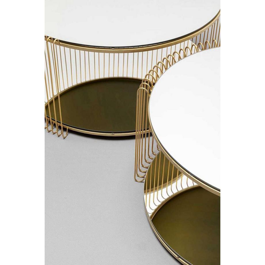 KARE Design Table basse Wire Double Brass (lot de 2)  
