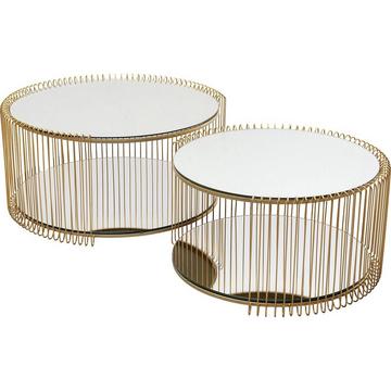 Tavolino Wire Double Brass (set di 2)