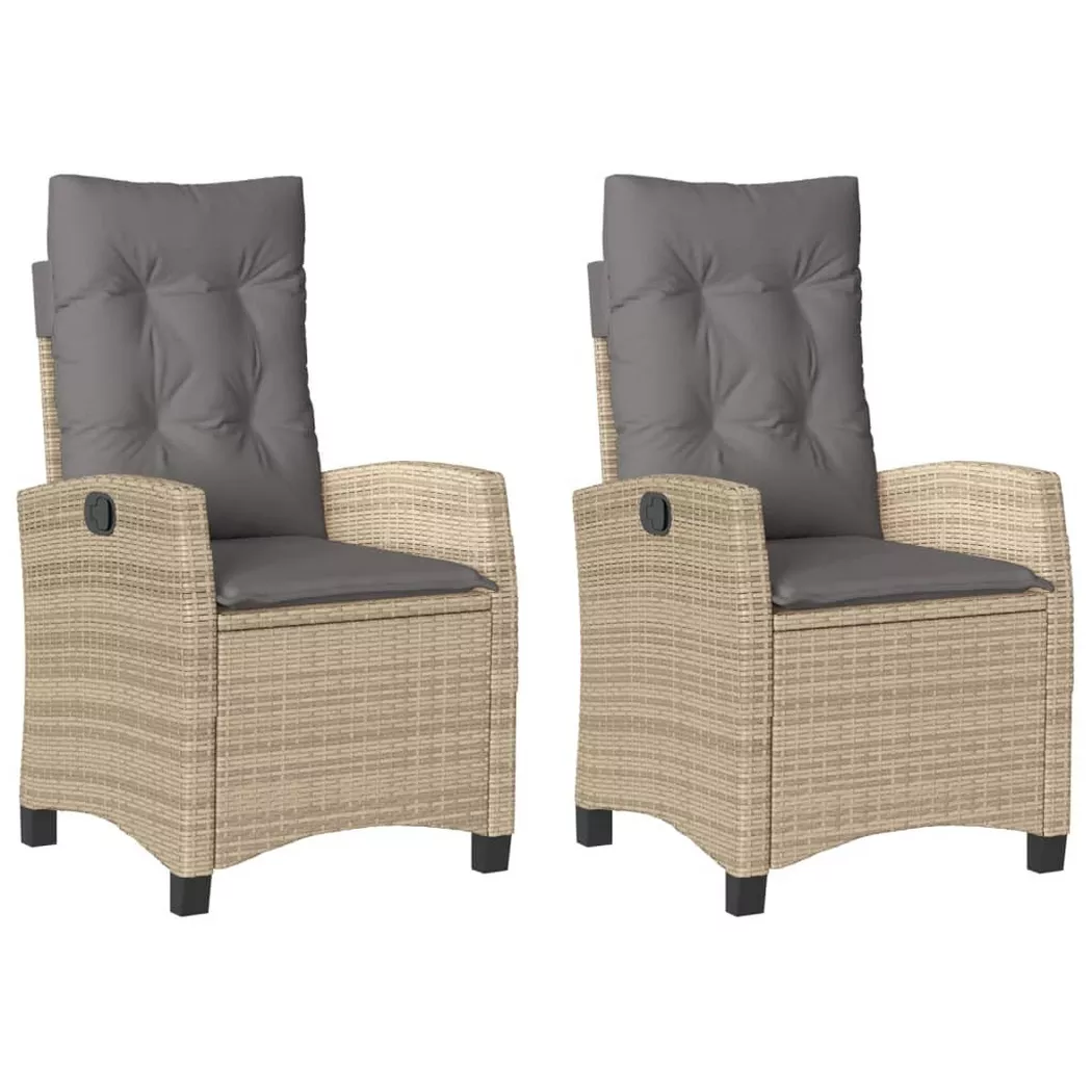 VidaXL - Gartensessel verstellbar poly-rattan, One Size, Beige