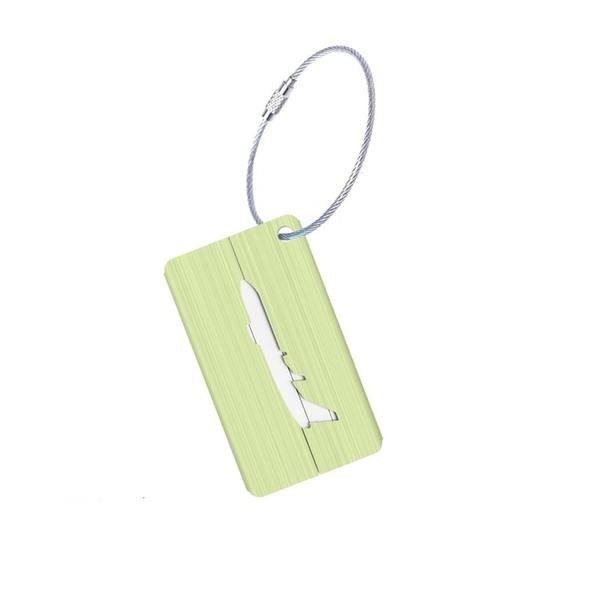 Image of Gepäckanhänger Aus Aluminium Mit Flugzeugmotiv - Grün Unisex Grün ONE SIZE