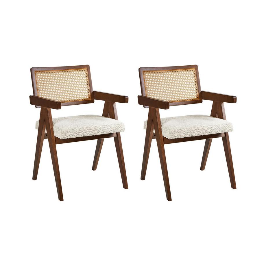 Set di 2 sedie da pranzo en Legno di caucciù  AVA