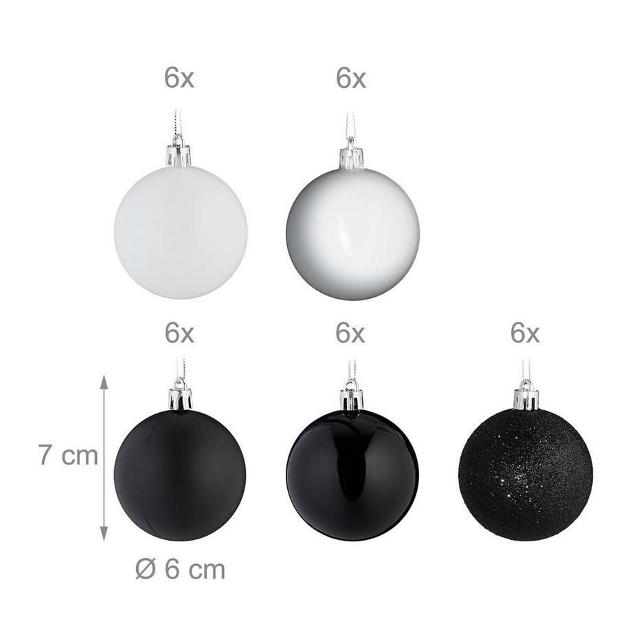 B2X Boules de sapin de Noël en lot de 30  