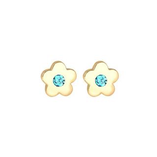 Elli  Boucles d'Oreilles Enfants Clous D'oreilles Fleur Symbole Avec Cristal Rose 