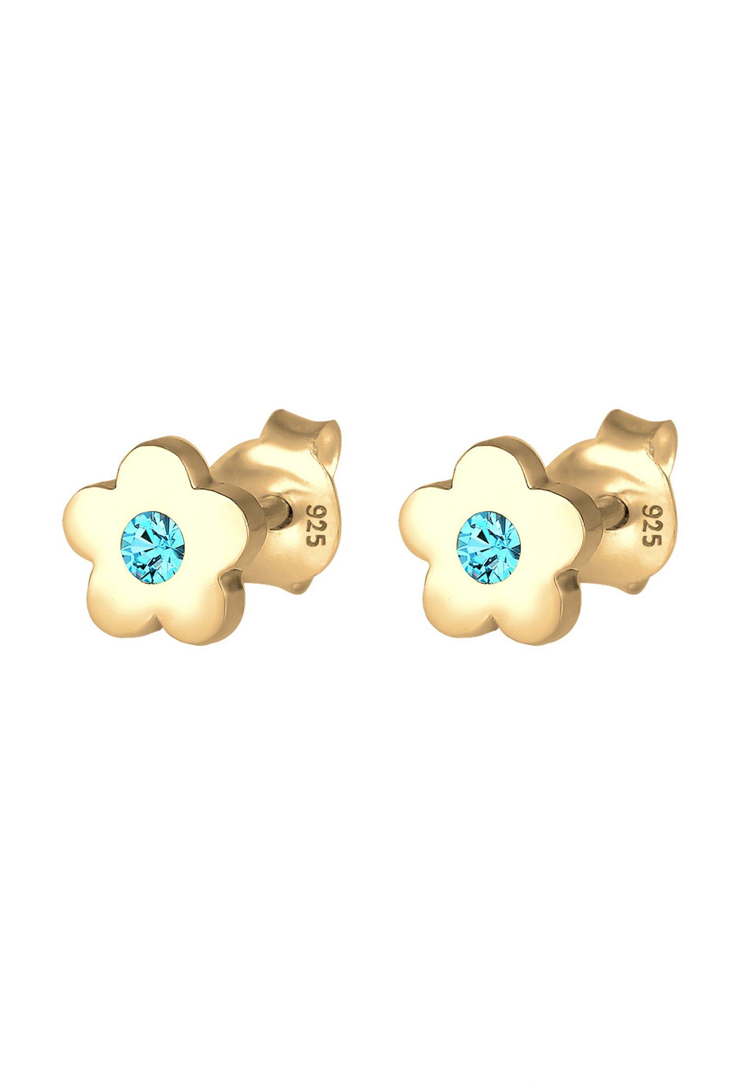 Elli  Boucles d'Oreilles Enfants Clous D'oreilles Fleur Symbole Avec Cristal Rose 