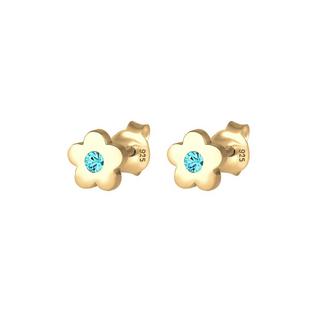 Elli  Boucles d'Oreilles Enfants Clous D'oreilles Fleur Symbole Avec Cristal Rose 