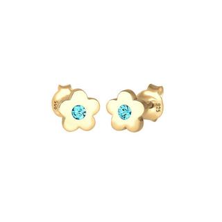 Elli  Boucles d'Oreilles Enfants Clous D'oreilles Fleur Symbole Avec Cristal Rose 