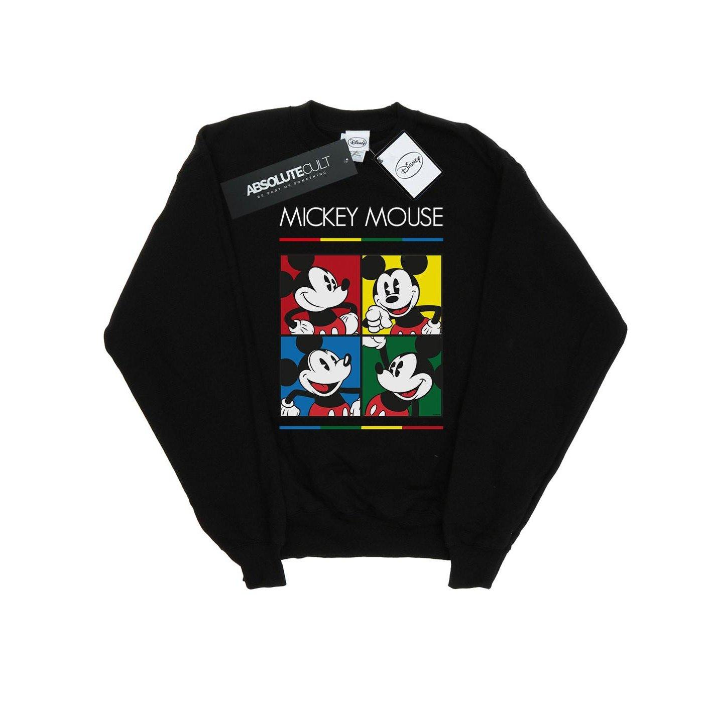 Image of Mickey Mouse Square Colour Sweatshirt Herren Schwarz XXL