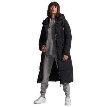 lange daunenjacke aus mikrofaser, damen