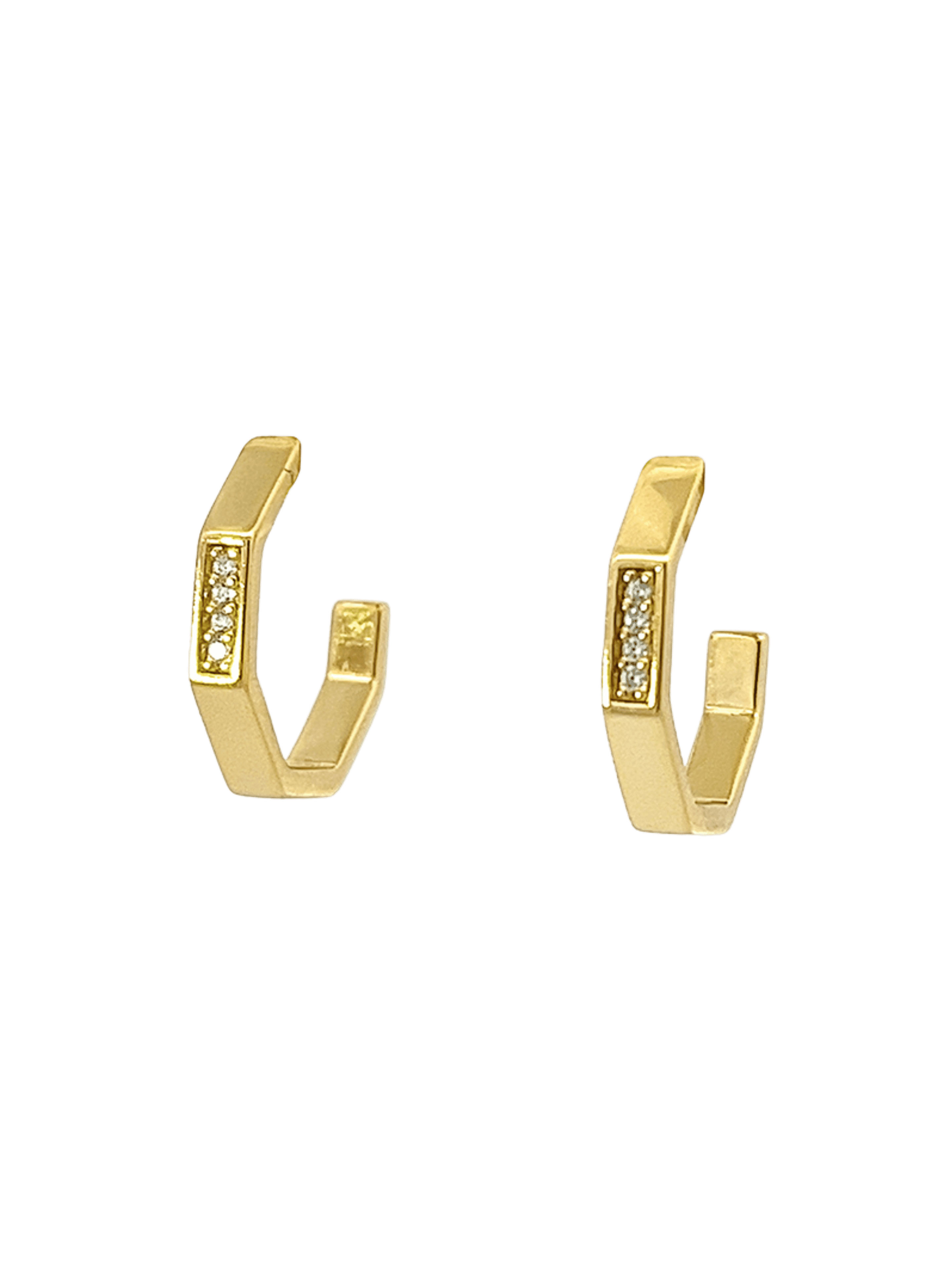 Image of Geometry Half Hoop Earrings Damen Gold ONE SIZE