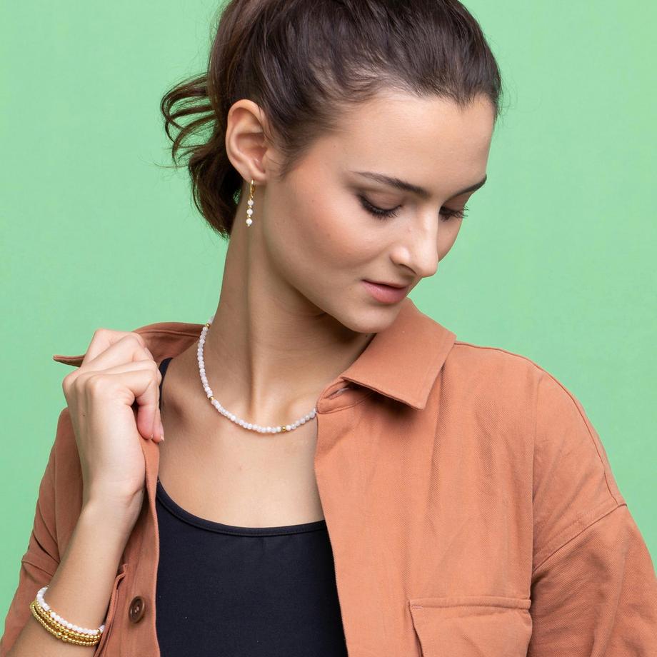 Balibay  Sinja  Halskette mit Mondsteinen und Gold 