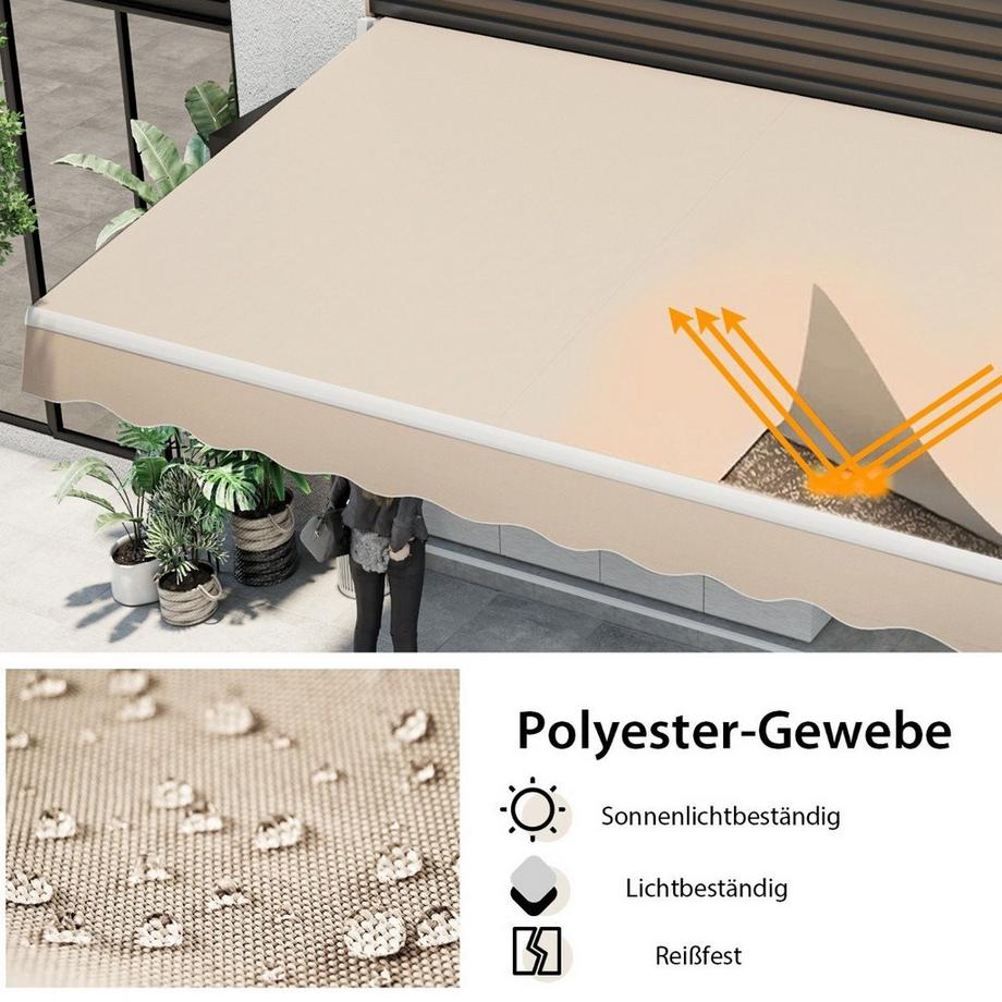 Northix Tenda da sole retrattile con manovella  