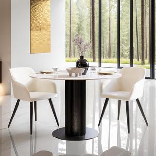 Tectake Stuhl Marilyn Samtoptik-schwarze Stuhlbeine  