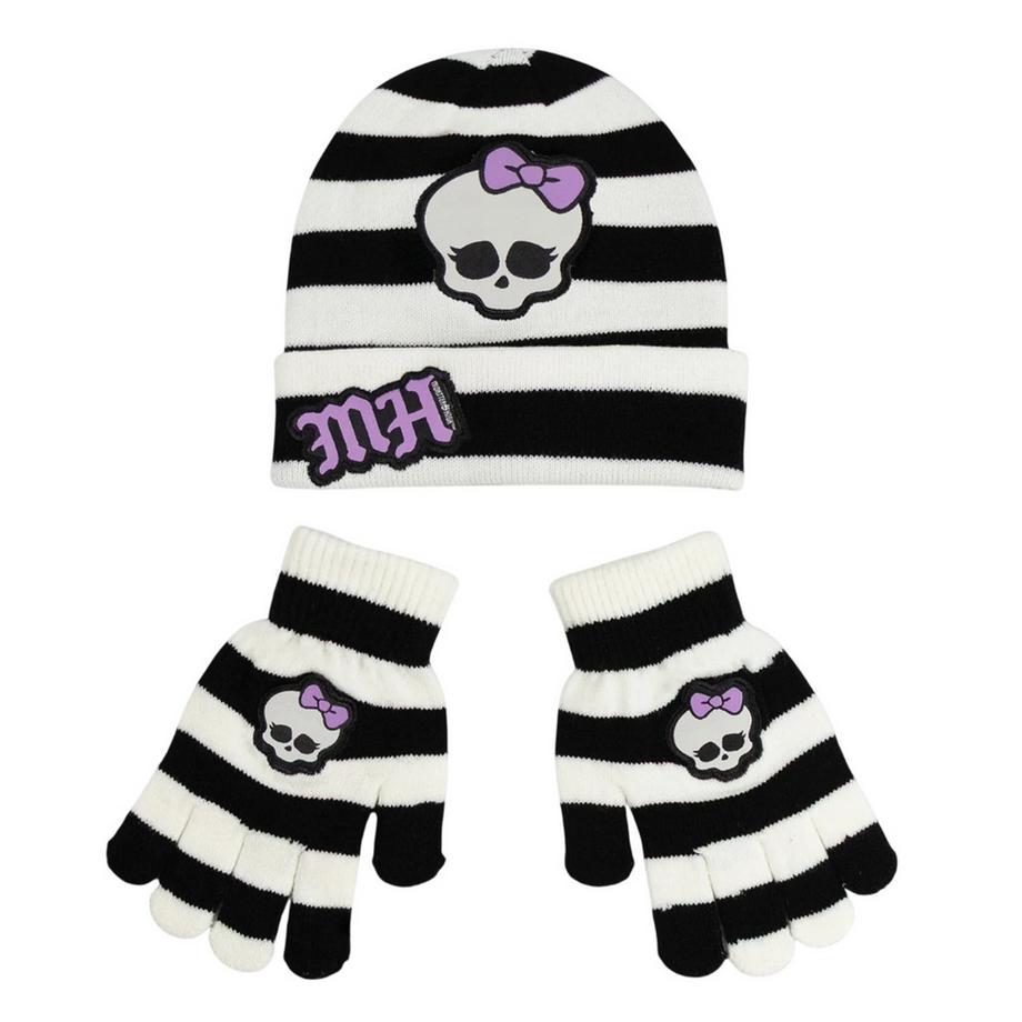 Ensemble Bonnet Et Gants Motif Skullette