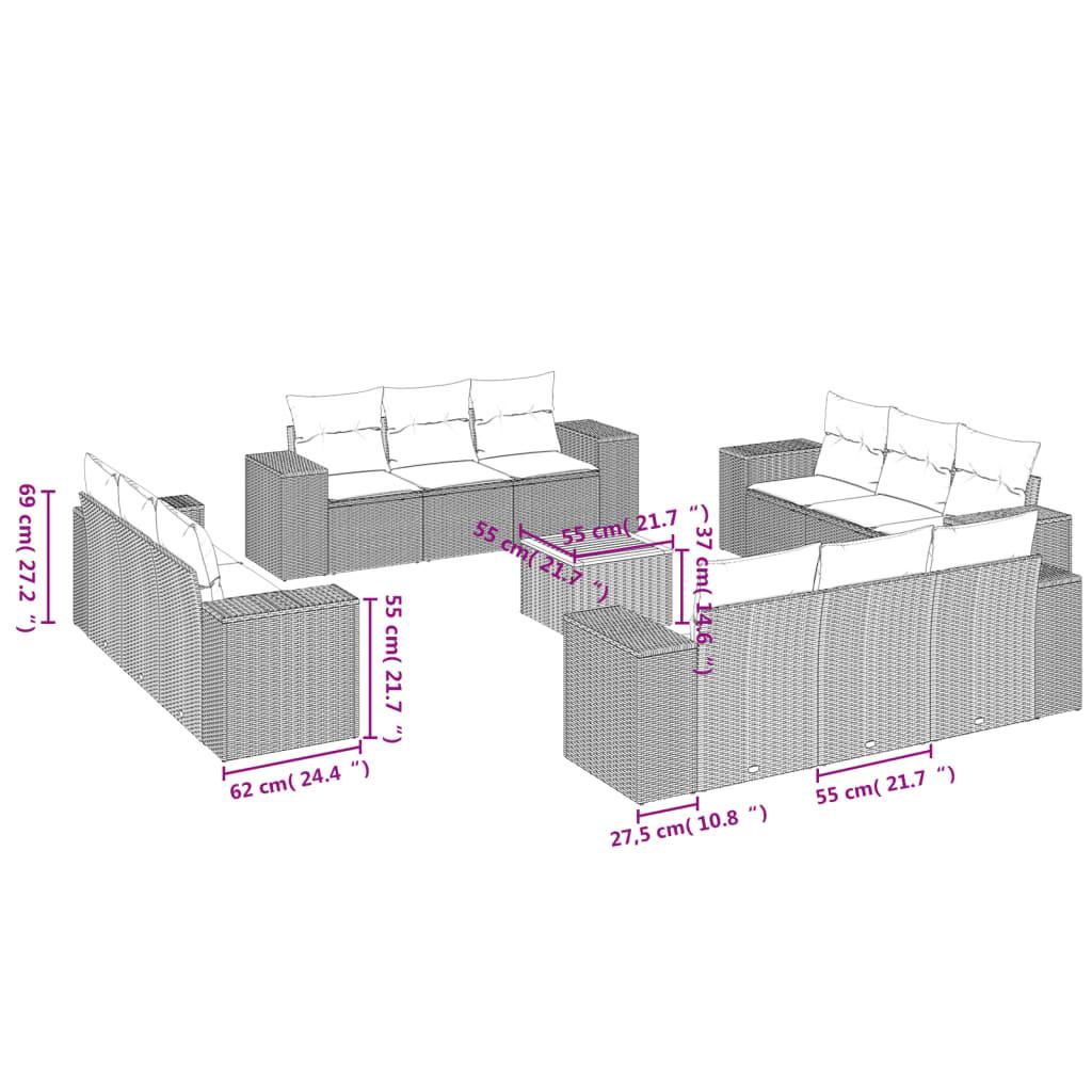 VidaXL set divano da giardino Polirattan  