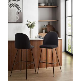 Beliani Set di 2 sedie alte en Velluto Moderno ARCOLA  