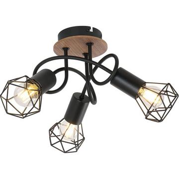 Plafonnier Xara métal brun noir 3xE14 38x38x21