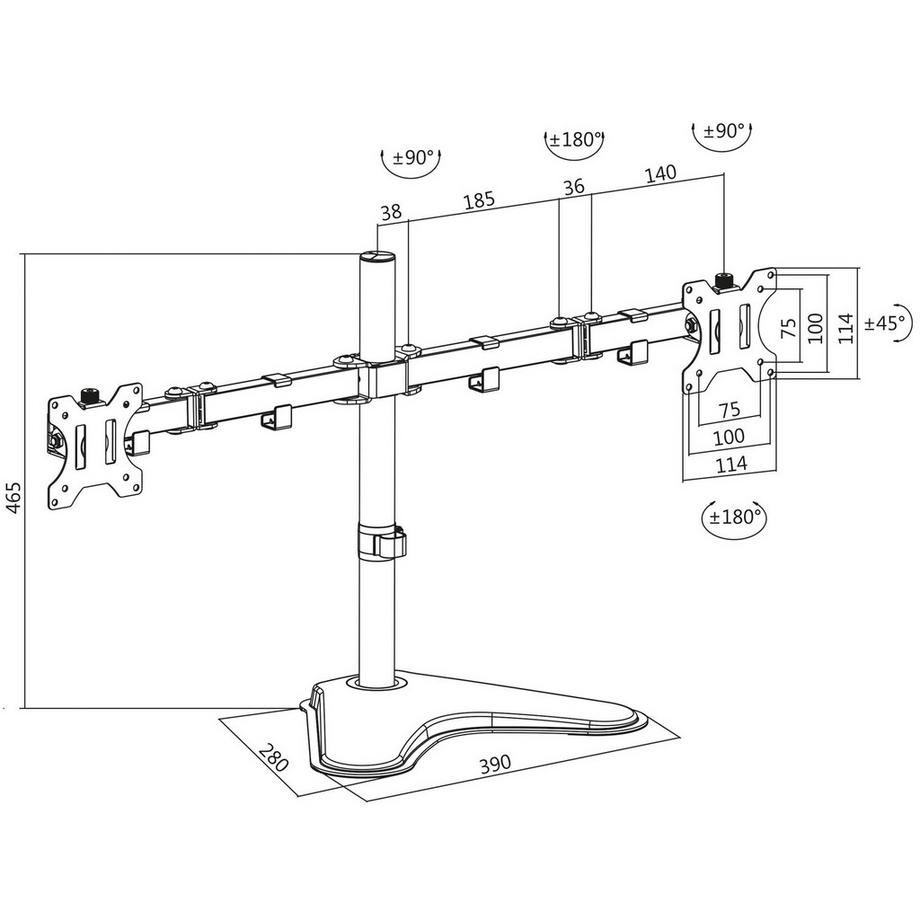 LogiLink  Support/pied pour moniteur Dual 13-32" 