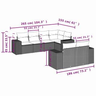 VidaXL Garten sofagarnitur poly-rattan  