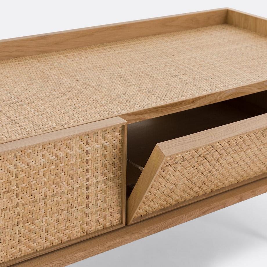 La Redoute Intérieurs Meuble TV chêne et cannage  