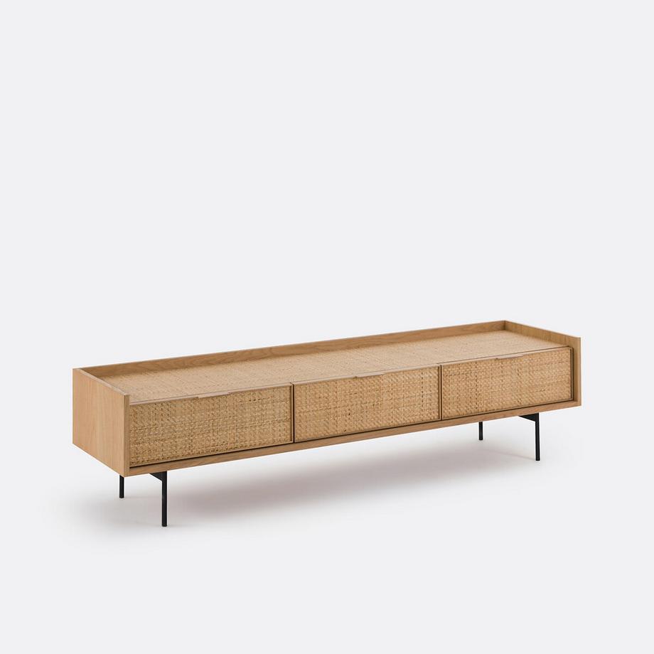 La Redoute Intérieurs Meuble TV chêne et cannage  