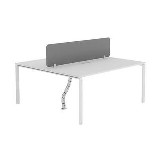 Vente-unique Scrivania bench per 2 persone Con divisorio L160 cm Bianco - DOWNTOWN  