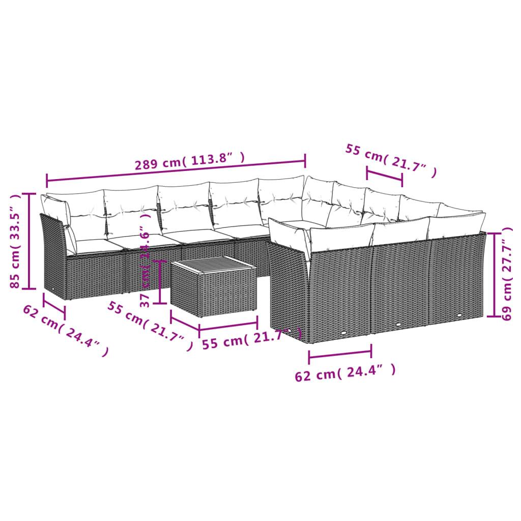 VidaXL Ensemble de canapés de jardin rotin synthétique  