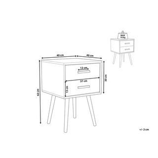 Beliani Table de nuit à 2 tiroirs en MDF Moderne ALABAMA  