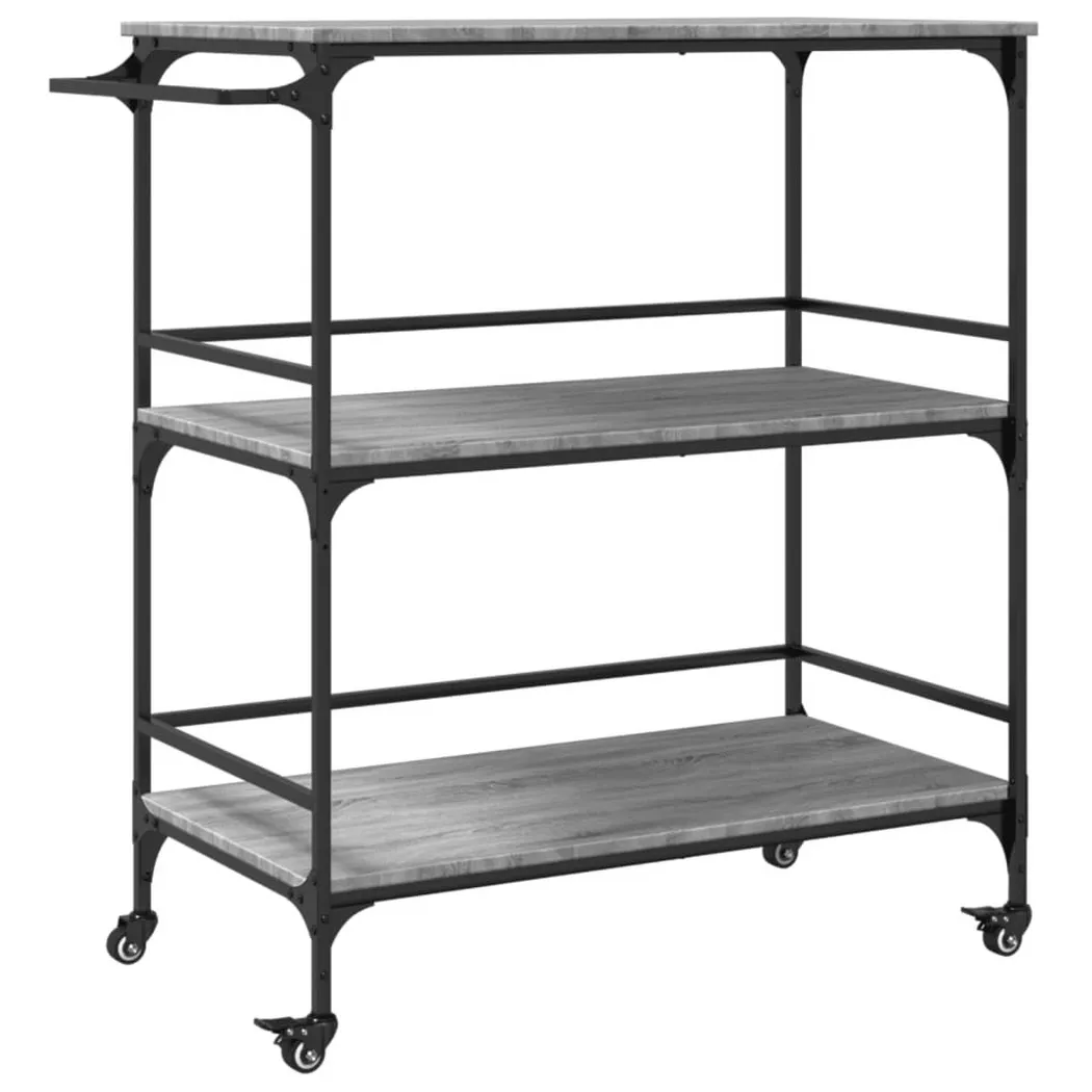 Chariot de cuisine sonoma gris 100,5x50x105cm bois d ingénierie