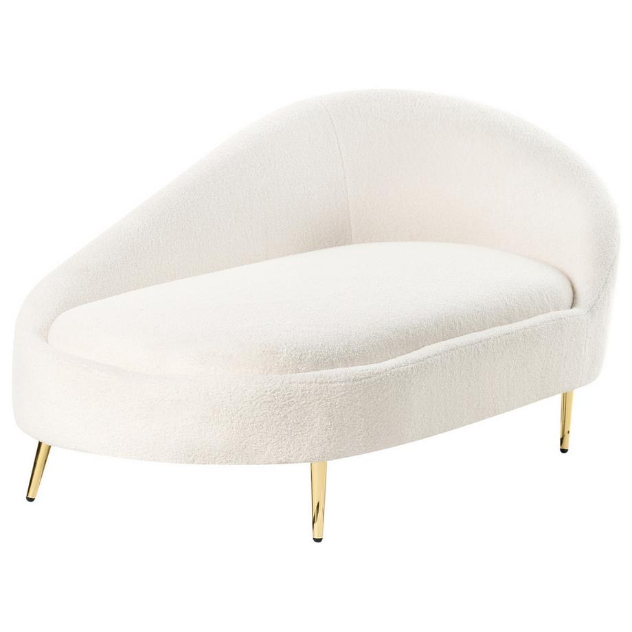 Beliani Rechtsseitige Chaiselongue aus Bouclé Minimalistisch VALREAS  