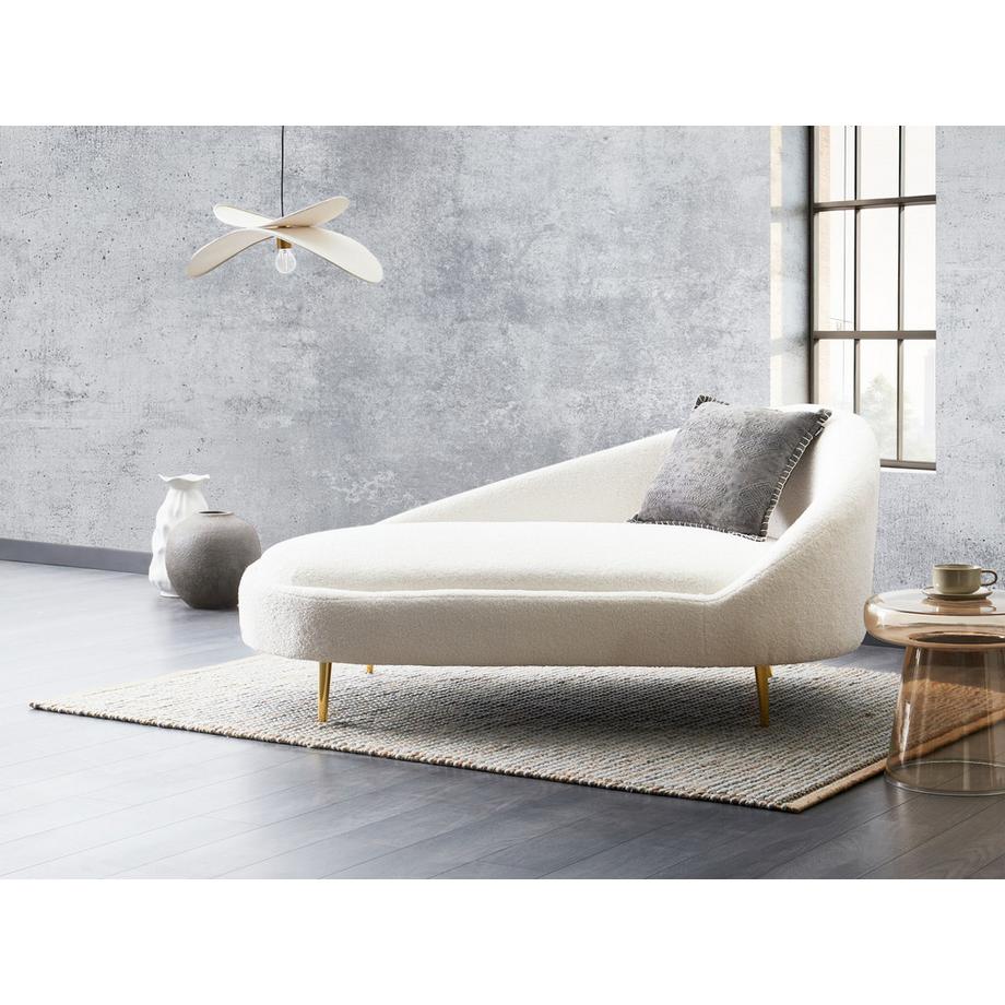 Beliani Rechtsseitige Chaiselongue aus Bouclé Minimalistisch VALREAS  