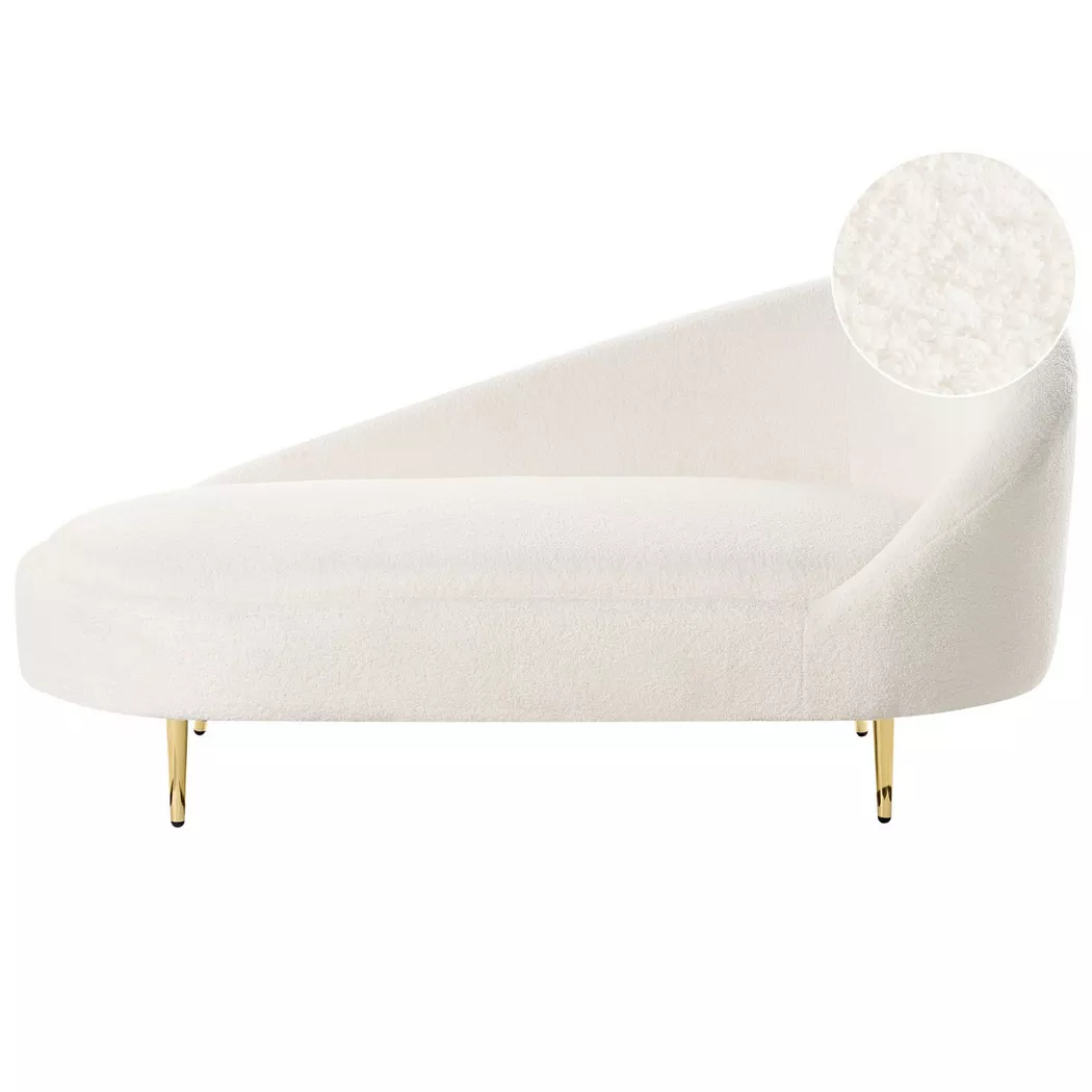 Beliani - Rechtsseitige Chaiselongue aus Bouclé Minimalistisch VALREAS, One Size, Schneeweiss
