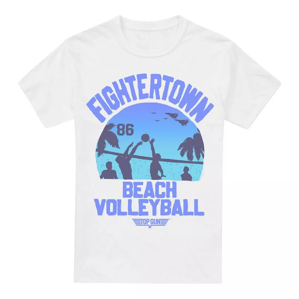 Top Gun - Volleyball In Jeans TShirt, für Herren, Weiss, Größe 4XL