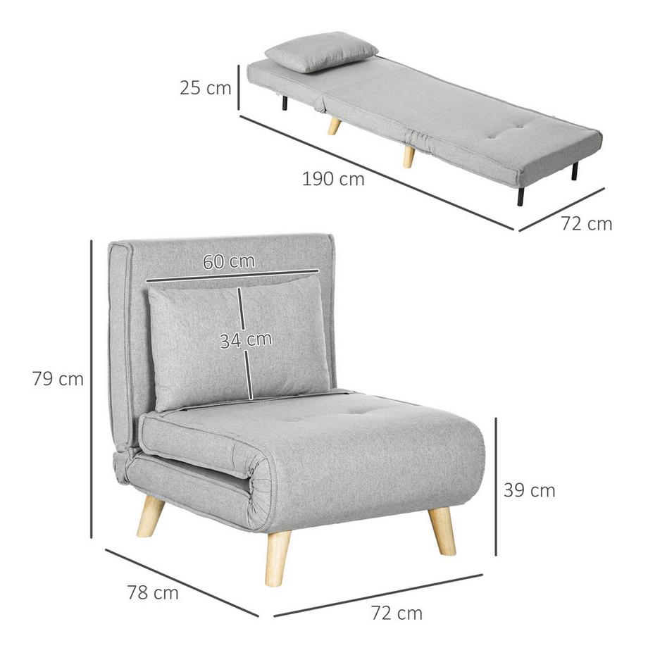HOMCOM Chaise de couchage  