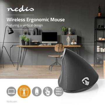 Maus | Kabellos | 800 / 1000 / 1600 dpi | Einstellbare DPI | Anzahl der Tasten: 6 | Rechtshänder