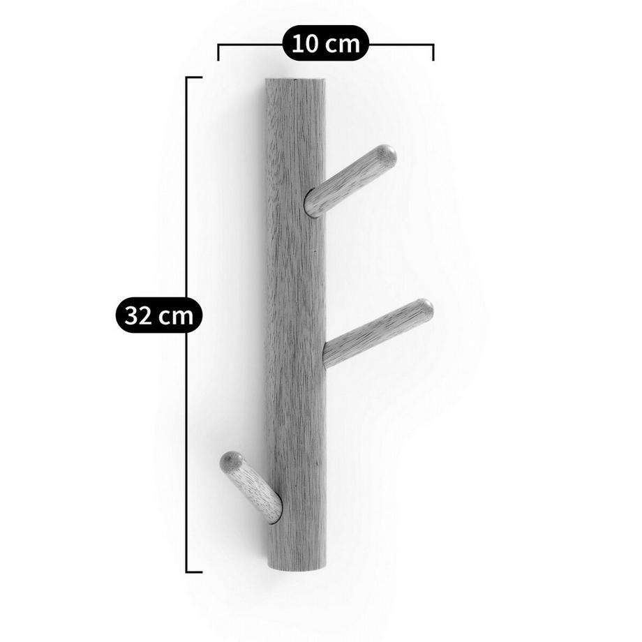 SO'HOME Patère murale 3 crochets en bois SUSPENSO  