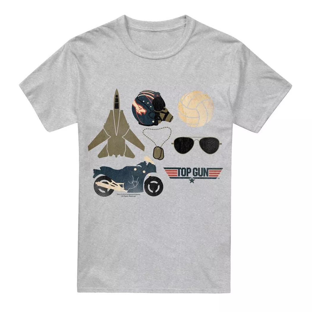 Top Gun - Items TShirt, für Herren, Spacegrau, Größe M