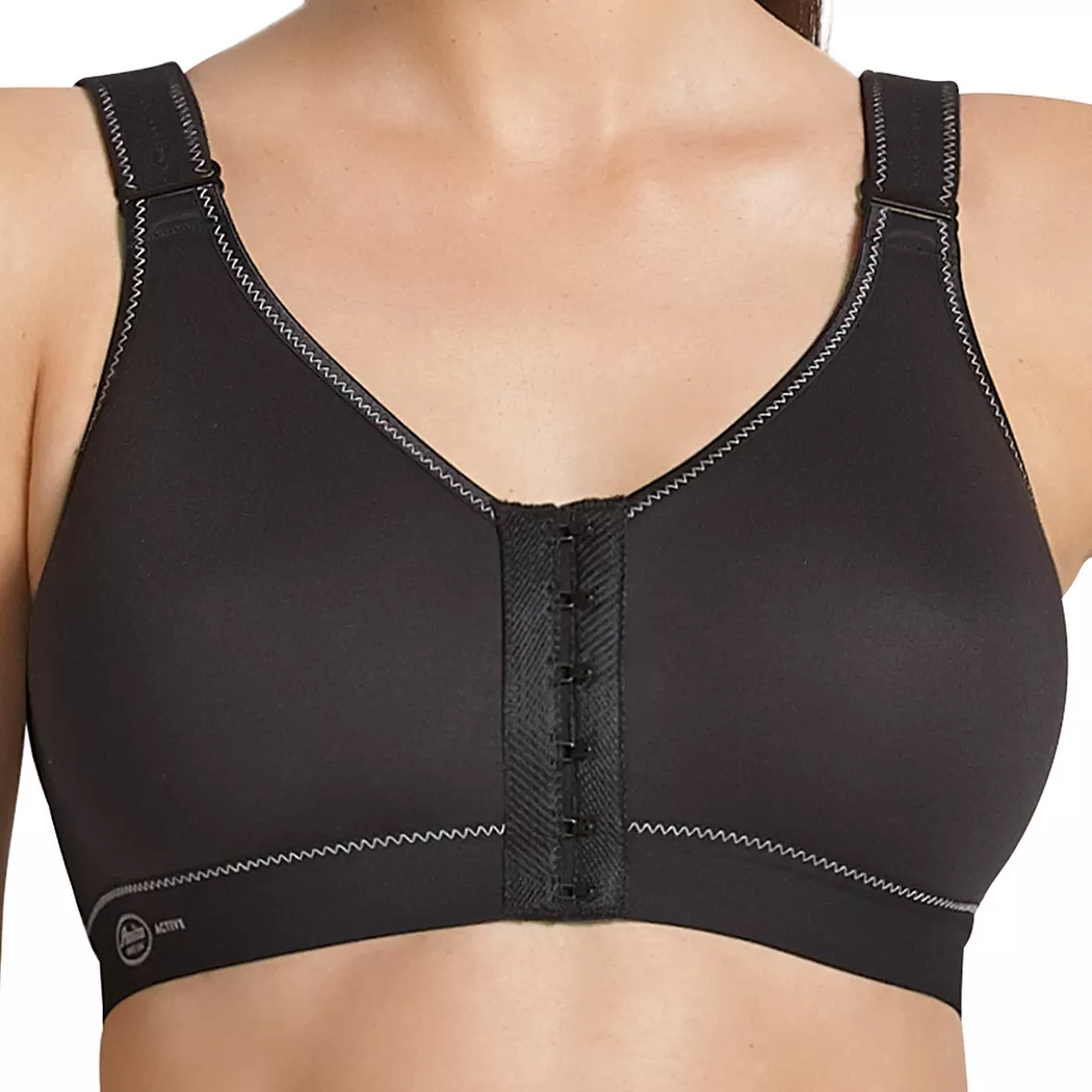 Anita - frontline open - Sport BH mit Vorderverschluss, für Damen, Schwarz, Größe 95E