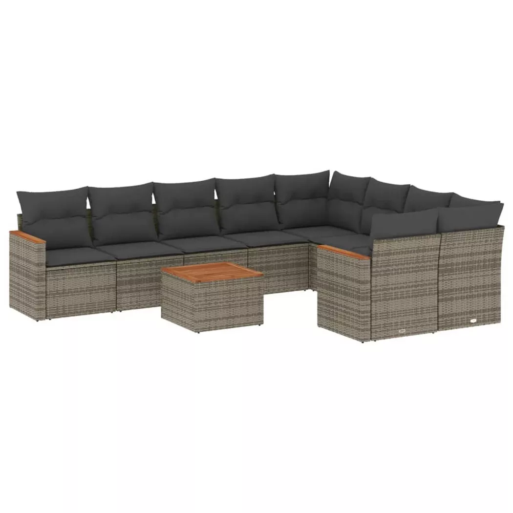 VidaXL - Garten sofagarnitur poly-rattan, One Size, Grau