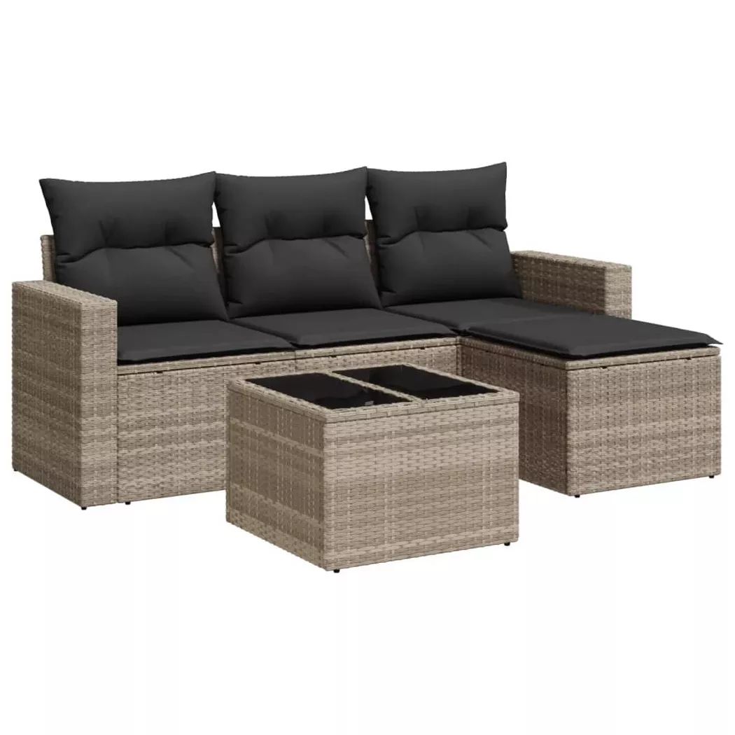 VidaXL - Garten sofagarnitur poly-rattan, One Size, Grau