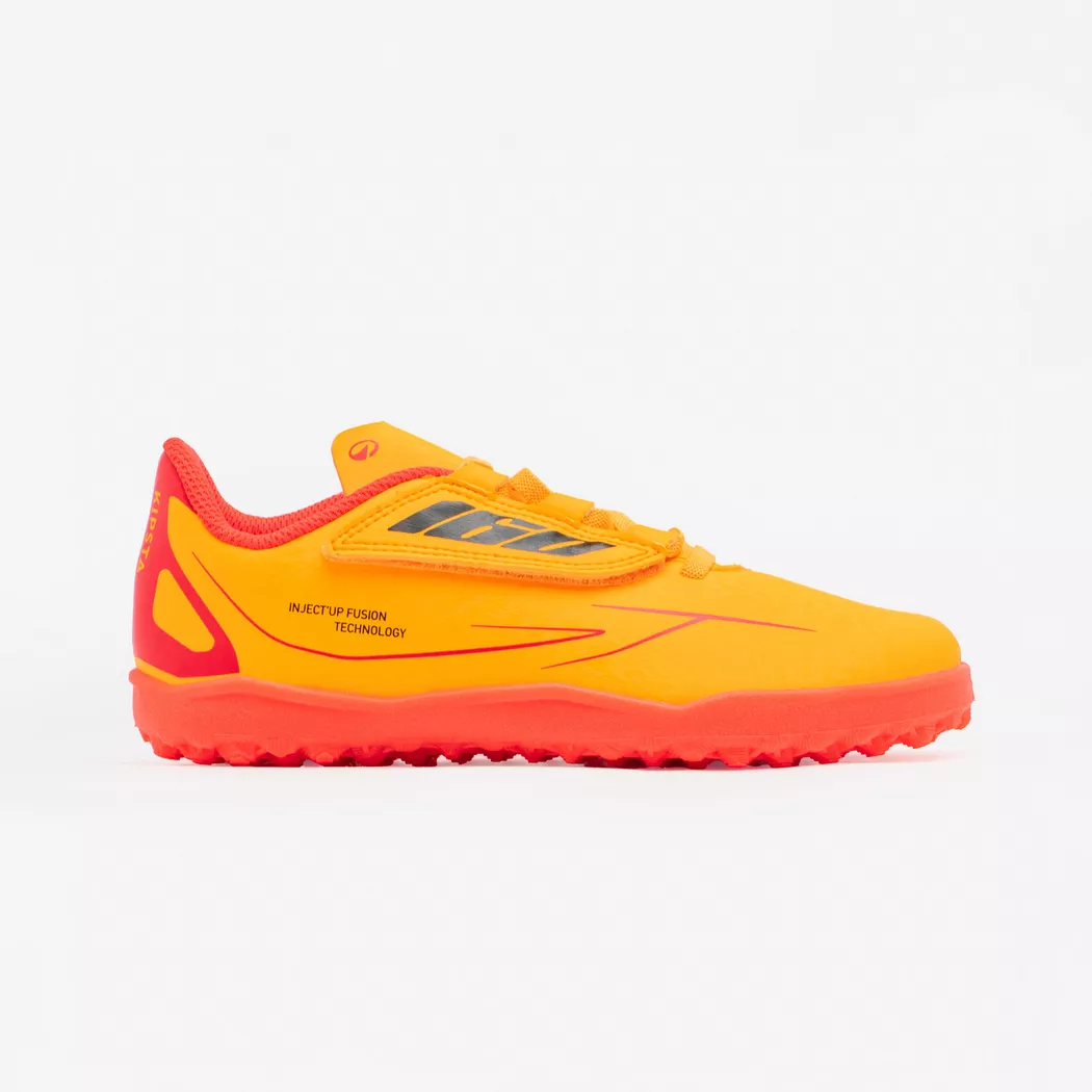 KIPSTA - Fussball Multinockenschuhe TF mit Klettverschluss Kinder, 29, Orange