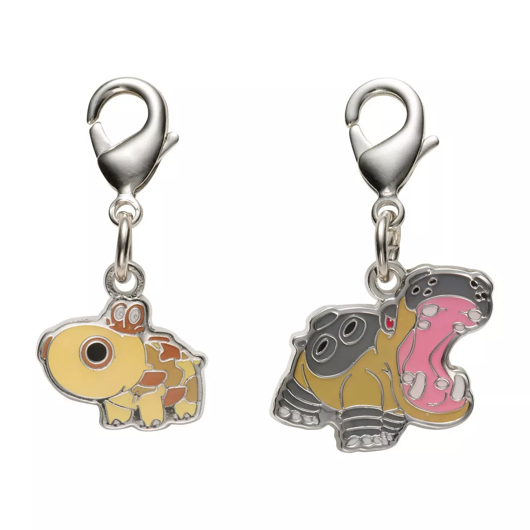 Pokémon - Pokemon Center - Hippopotas, Hippowdon Schlüsselanhänger - 2 Stück, Multicolor