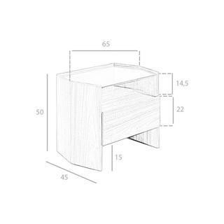 ANGEL CERDA Comodino in noce con piano in vetro temperato  