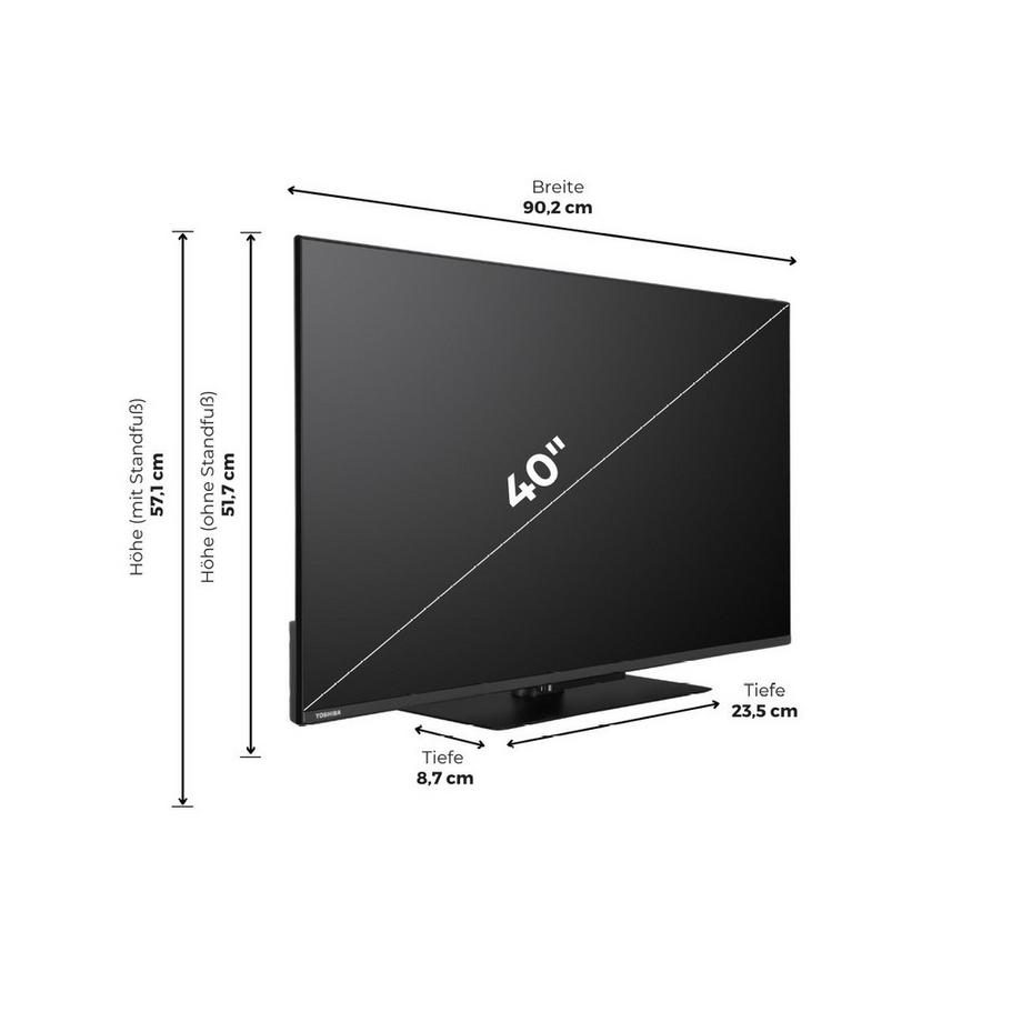 TOSHIBA  TV 40 pouces, Full HD, QLED, 40QV3F63DA 