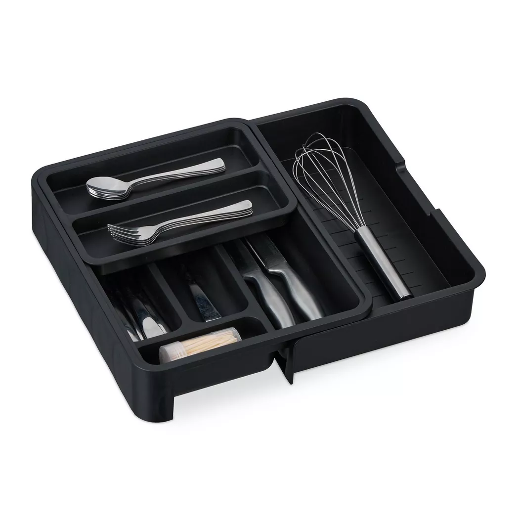 B2X - Ausziehbarer Besteckkasten, 32cm, Schwarz