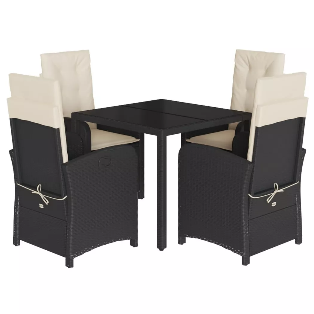 VidaXL - Garten essgruppe poly-rattan, One Size, Schwarz