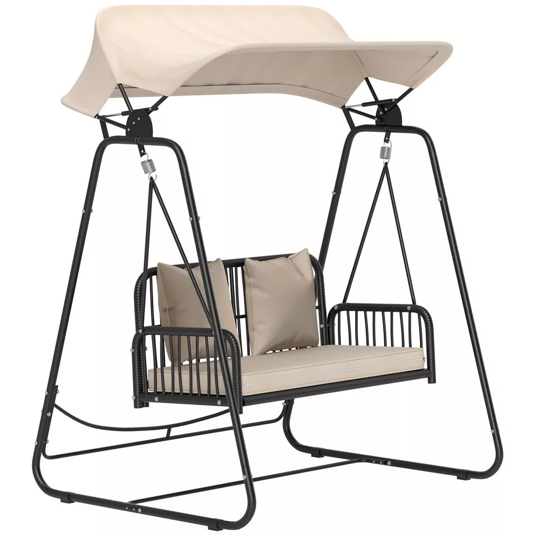 Outsunny - Gartenschaukel, One Size, Schwarz